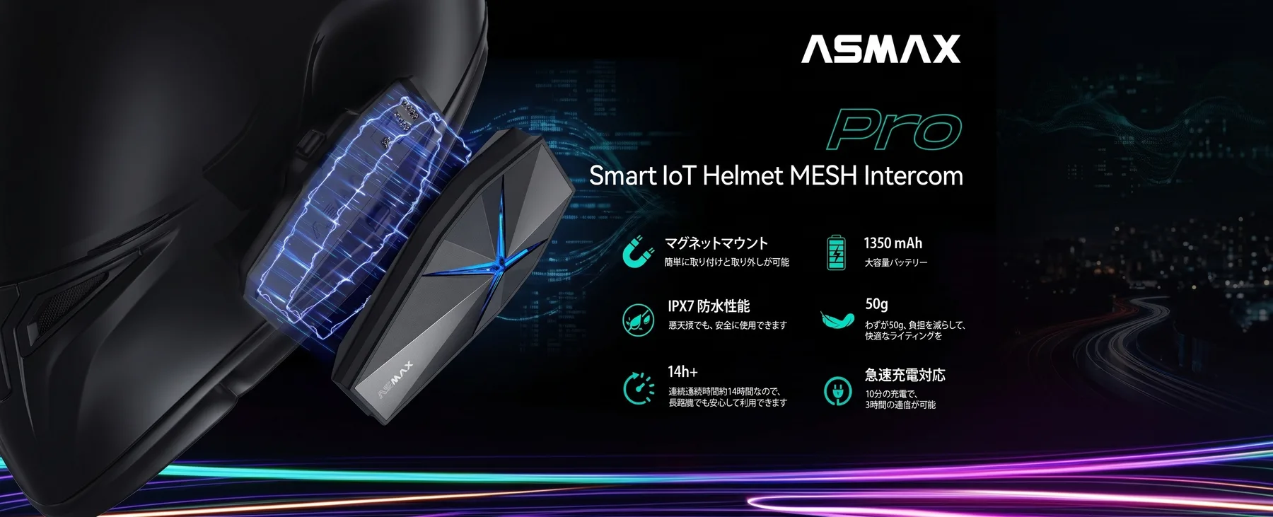 ASMAX Proのマグネットマウントや防水性能などの特徴