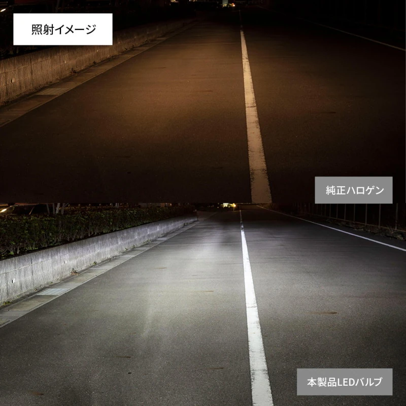 Valenti Moto LEDヘッドライト 夜間照射イメージ